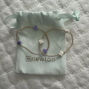 E Newton Gold Bracelet with Purple details & the white 2 bracelets